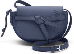 Mini Gate Dual Leather Crossbody Bag - Blue