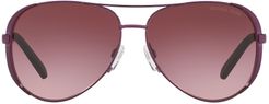 Collection 59mm Aviator Sunglasses - Plum/ Burgundy Gradient