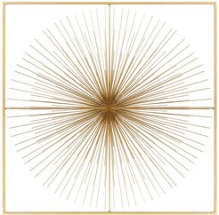 Willow Row Gold Square Metal Wall Decor With Starburst Center - 36" x 36" at Nordstrom Rack