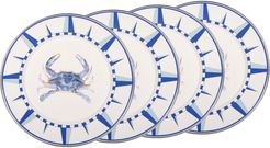 Blue Crab Set Of 4 Dinner Plates