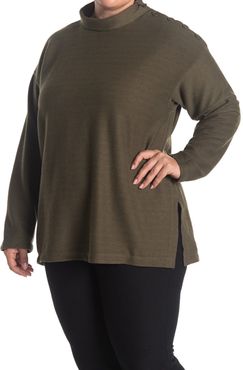 Max Studio Mock Neck Button Shoulder Top at Nordstrom Rack