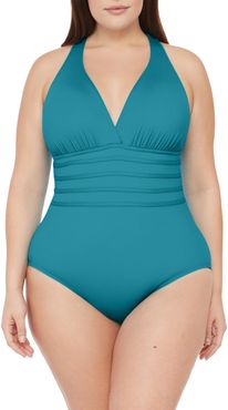 Plus Size Women's La Blanca Island Goddess One-Piece Swimsuit