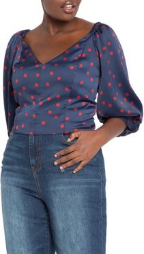Plus Size Women's Eloquii Puff Sleeve Crop Top