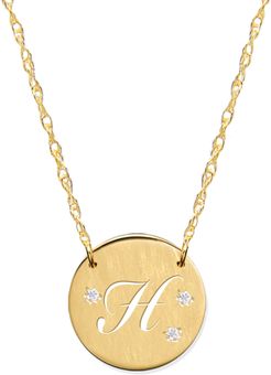 Pierced Initial Diamond Pendant Necklace