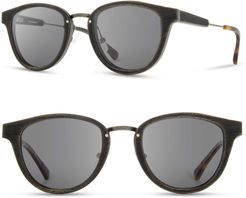 Ainsworth 48mm Sunglasses - Distressed Walnut/ Grey