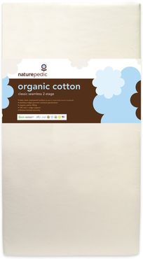 Infant Naturepedic Organic Cotton Classic Seamless 150 Coil 2-Stage Crib Mattress