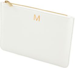 Personalized Faux Leather Pouch - White