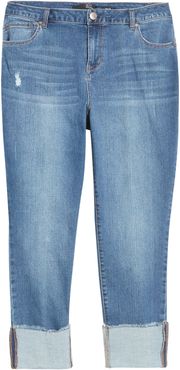 Plus Size Women's 1822 Denim Deep Roll Cuff Jeans