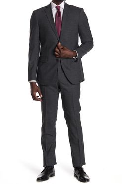 John Varvatos Collection Charcoal Micro Print Two Button Notch Lapel Suit at Nordstrom Rack