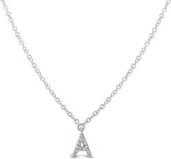 Ron Hami 14K White Gold Diamond Initial Pendant Necklace - 0.03-0.06 ctw at Nordstrom Rack