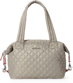 Medium Sutton Deluxe Quilted Nylon Duffle Bag - Grey
