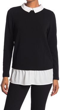Adrianna Papell Textured Long Sleeve Twofer Top at Nordstrom Rack
