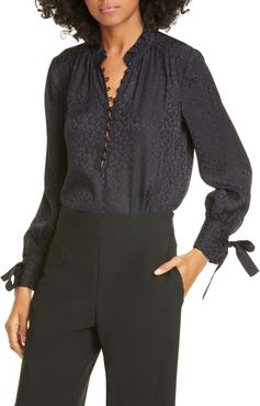 Rebecca Taylor Cheetah Silk Jacquard Blouse at Nordstrom Rack