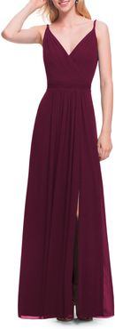 #levkoff Surplice Neck Chiffon A-Line Gown