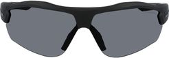 Show X3 72mm Oversize Wraparound Sunglasses - Matte Black/ Dark Grey/ Grey