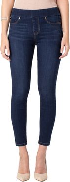 High Rise Stretch Denim Ankle Leggings