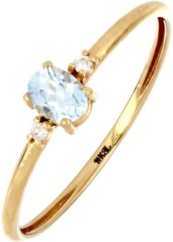 Bony Levy 18K Gold Aquamarine & Diamond Ring - 0.02 ctw at Nordstrom Rack