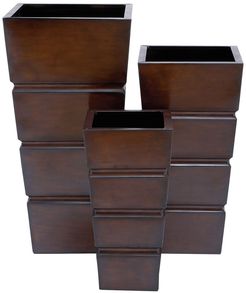 Willow Row Brown Contemporary Iron Planter - Set of 3 at Nordstrom Rack
