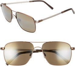 Haleiwa 56mm Polarizedplus2 Mirrored Navigator Sunglasses - Copper/ Hcl Bronze