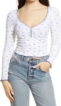 Ditsy Pointelle Top