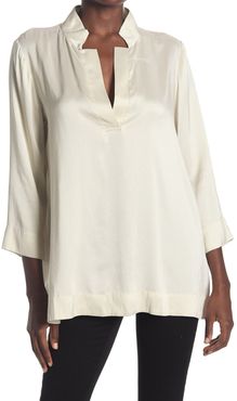 Eileen Fisher Stand Collar Silk Top at Nordstrom Rack
