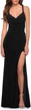 Ruched Matte Jersey Gown