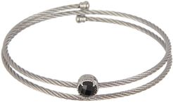 ALOR 14K White Gold & Black Onyx Cable Coil Bracelet at Nordstrom Rack