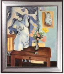 Overstock Art Greek Torso with Flowers by Henri Matisse Framed Hand Painted Oil Reproduction - 25.25" x 29.25" at Nordstrom Rack