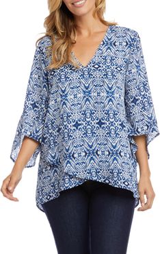 V-Neck Faux Wrap Blouse