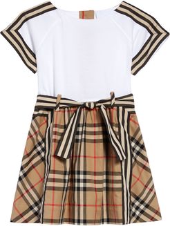 Infant Girl's Burberry Rhonda Stripe Check Cotton Dress