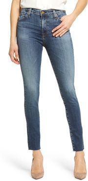 Farrah High Waist Raw Hem Ankle Skinny Jeans