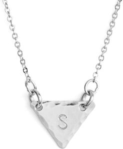 Sterling Silver Initial Mini Triangle Necklace