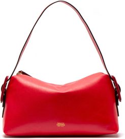 Ruby Water Resistant Leather Shoulder Bag - Red