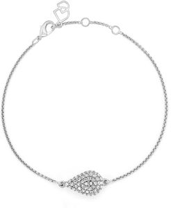 Cubic Zirconia Pave Teardrop Chain Bracelet