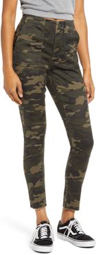 Camo Print Skinny Utility Pants