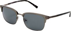 55mm Polarized Square Sunglasses - Gunmetal/ Smoke