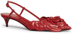 Garavani Atelier Rose Pointed Toe Slingback Sandal