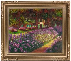 Overstock Art Artist's Garden at Giverny - Framed Oil Reproduction of an Original Painting by Claude Monet at Nordstrom Rack