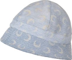 Moon Print Regenerated Denim Bucket Hat