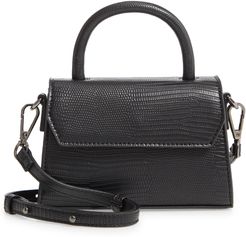 Faux Leather Mini Crossbody Bag - Black