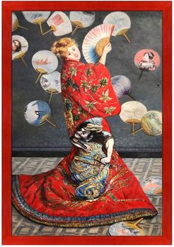 Overstock Art La Japonaise (Camille Monet in Japanese Costume) Framed Oil Reproduction of an Original Painting by Claude Monet a
