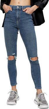 Topshop Jamie Ripped High Waist Crop Skinny Jeans