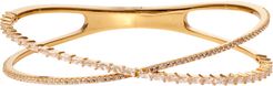 Cubic Zirconia Baguette Crisscross Cuff Bracelet