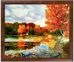 Overstock Art Autumn Landscape Reproduction with Panzano Olivewood Frame, 23" x 27" at Nordstrom Rack
