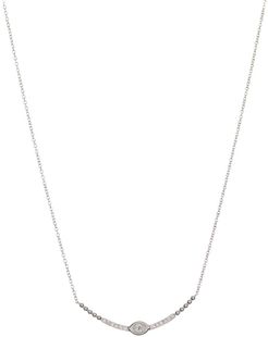 Bony Levy 18K White Gold Diamond Curved Bar Pendant Necklace at Nordstrom Rack