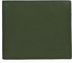 Colorblock Coin Leather Wallet - Green