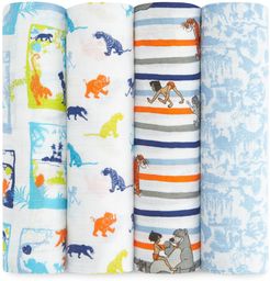 Set Of 4 Disney Swaddles