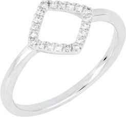Carriere Sterling Silver Pave Diamond Open Square Stacking Ring - 0.10 ctw at Nordstrom Rack