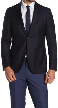 Strong Suit Navy Solid Two Button Peak Lapel Wool Sport Coat at Nordstrom Rack