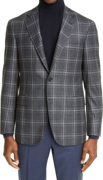 Big & Tall Canali Kei Classic Fit Plaid Wool Sport Coat